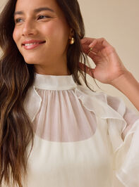Heather Sheer Ruffle Top Detail 3 - TULLABEE