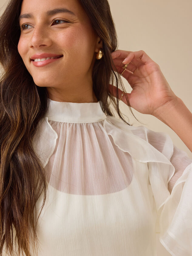 Heather Sheer Ruffle Top Detail 3 - TULLABEE