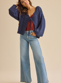 Dani Cable Tie Front Sweater Detail 2 - TULLABEE