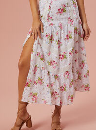 Belle Floral Midi Skirt Detail 3 - TULLABEE