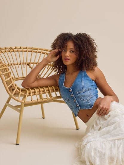 Florence Denim Vest - TULLABEE