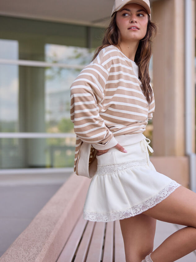 Swift Stripe Long Sleeve Top Detail 2 - TULLABEE