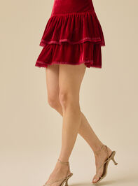 Giovanna Velvet Mini Skirt Detail 4 - TULLABEE
