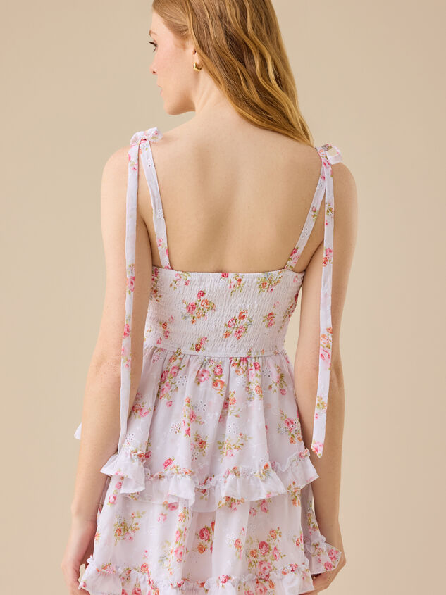 Arley Floral Mini Dress Detail 5 - TULLABEE