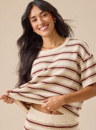 Roxy Stripe Mama Top by Rylee + Cru Detail 2 - TULLABEE