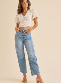 Connie Floral Fitted Top Detail 2 - TULLABEE