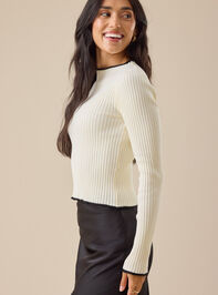 Loren Ribbed Mock-Neck Top Detail 3 - TULLABEE