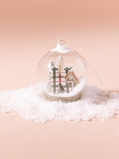 Monogram Snow Globe Christmas Ornament - K - TULLABEE
