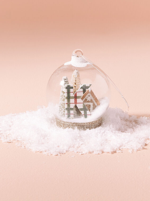 Monogram Snow Globe Christmas Ornament - K - TULLABEE