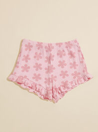 Marley Ribbed Floral Shorts Detail 2 - TULLABEE