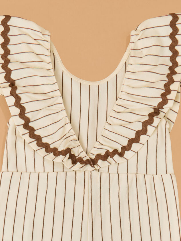 Sienna Rick Rack Striped Jumpsuit Detail 4 - TULLABEE