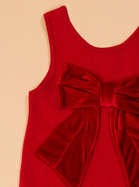 Kennedy Velvet Bow Dress Detail 3 - TULLABEE