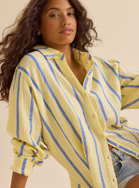 Vienna Striped Button Down Top - TULLABEE