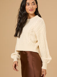 Diane Cropped Cable Sweater Detail 3 - TULLABEE