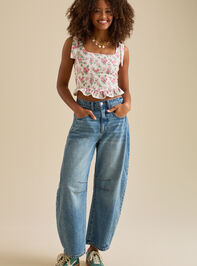 Ashlin Floral Corset Peplum Top Detail 2 - TULLABEE