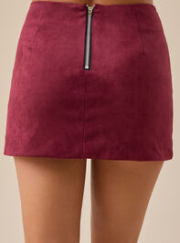 Genevieve Embroidered Suede Mini Skirt Detail 5 - TULLABEE