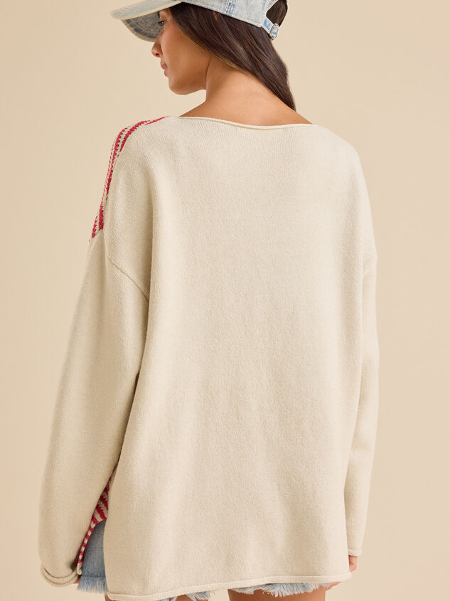 Americana Oversized Sweater Detail 5 - TULLABEE