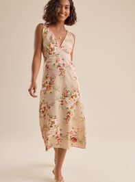 Andie Floral Satin Midi Dress - TULLABEE