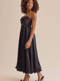 Fia Bowfront Satin Maxi Dress Detail 3 - TULLABEE