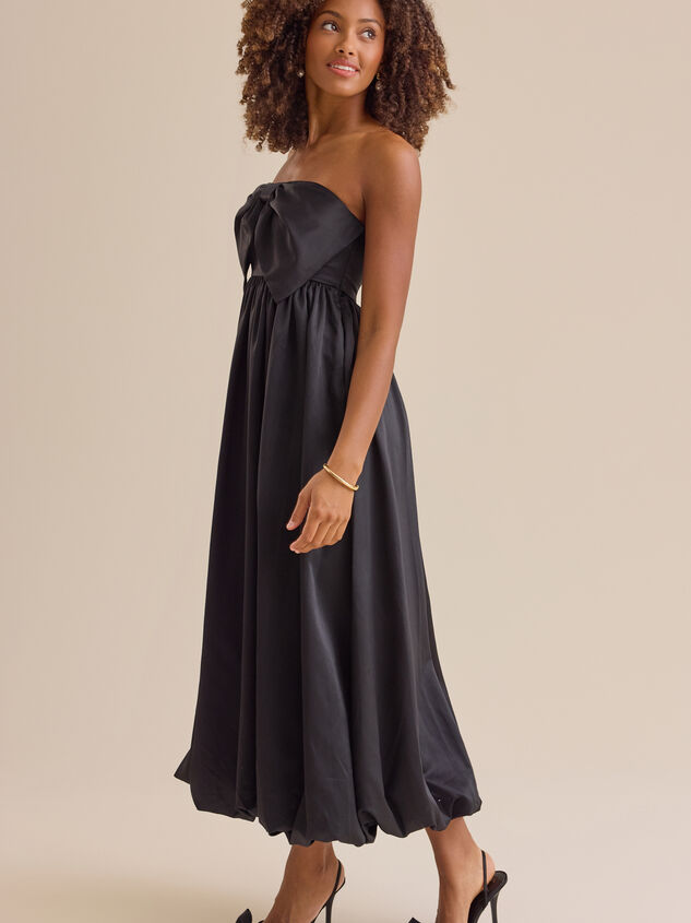 Fia Bowfront Satin Maxi Dress Detail 3 - TULLABEE