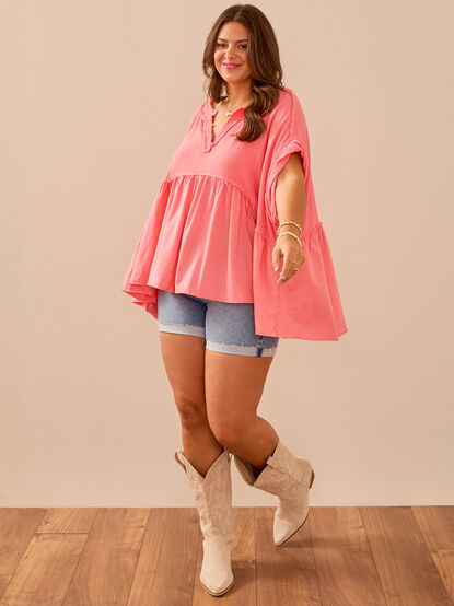 Evie Roll Cuff Denim Shorts - TULLABEE