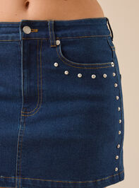 Becca Studded Denim Mini Skirt Detail 3 - TULLABEE