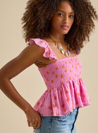 Margot Embroidered Babydoll Top Detail 5 - TULLABEE