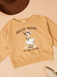 Silly Goose on the Loose Graphic Sweatshirt Detail 3 - TULLABEE