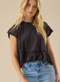 Micah Lace Peplum Top Detail 3 - TULLABEE