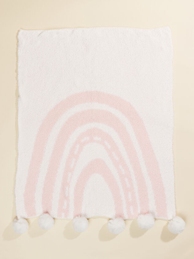 Pink Rainbow Chenille Blanket Detail 3 - TULLABEE