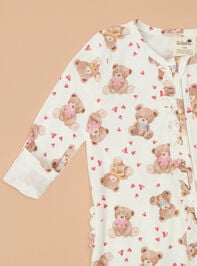 Beary Much Love Ruffle Footie Detail 6 - TULLABEE