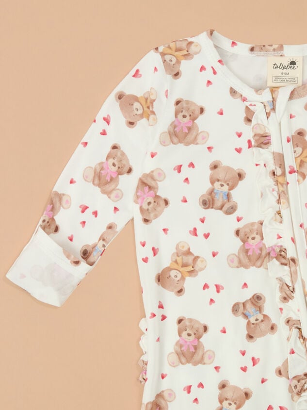 Beary Much Love Ruffle Footie Detail 6 - TULLABEE