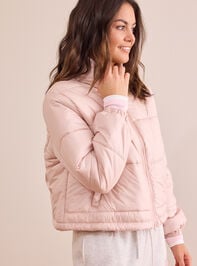 Frosted Heart Puffer Jacket Detail 4 - TULLABEE