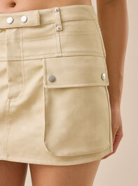 Lexi Vegan Leather Utility Skirt Detail 2 - TULLABEE
