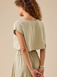 Jules Linen Crop Top Detail 4 - TULLABEE