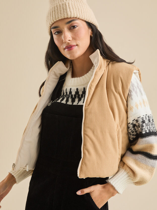 Cordelia Reversible Corduroy Vest Detail 2 - TULLABEE