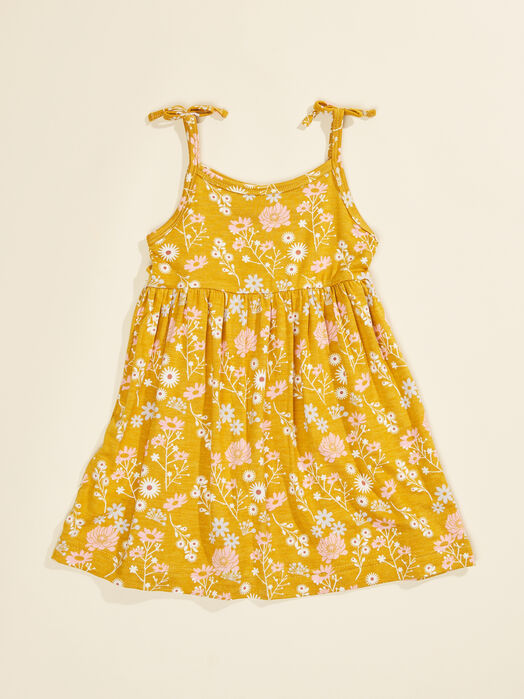 Mustard Floral Dress - TULLABEE