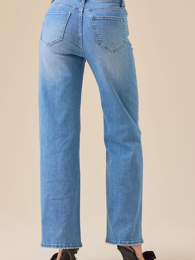 Gwennie Bow Embellished Jeans Detail 5 - TULLABEE