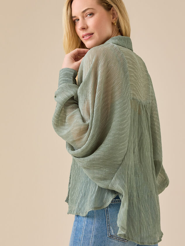 Arie Chiffon Button Down Top Detail 4 - TULLABEE