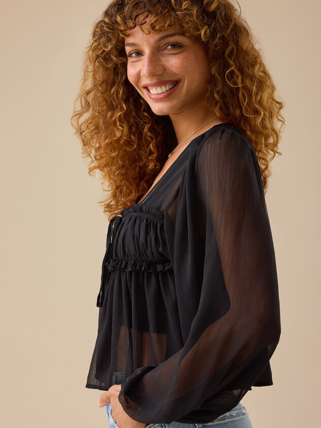 Darsea Chiffon Babydoll Top Detail 3 - TULLABEE