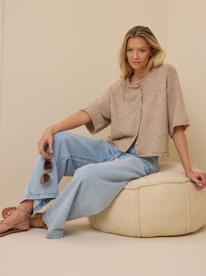 Eloise Roll Neck Cardigan - TULLABEE