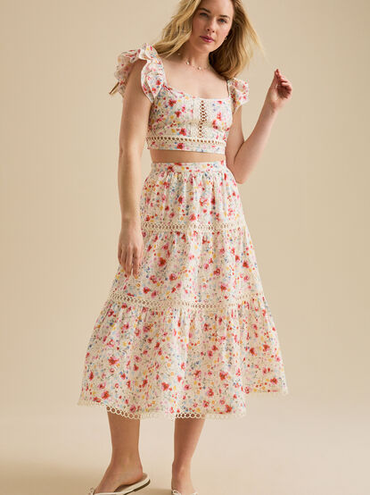 May Floral Midi Skirt - TULLABEE