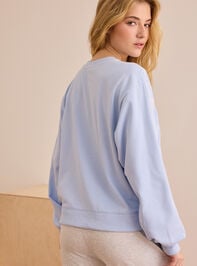 Unwind Time Embroidered Bow Pullover Detail 4 - TULLABEE