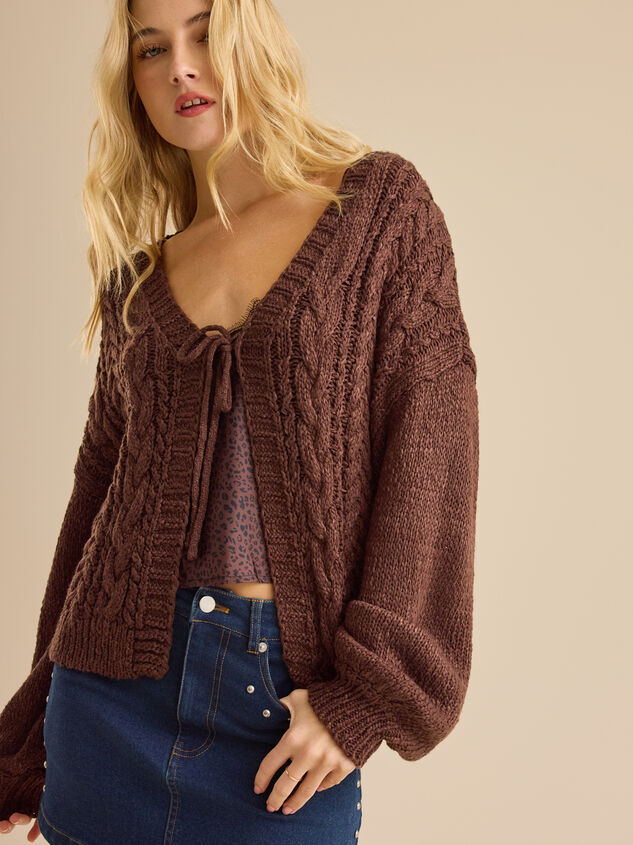 Dani Cable Tie Front Sweater Detail 4 - TULLABEE
