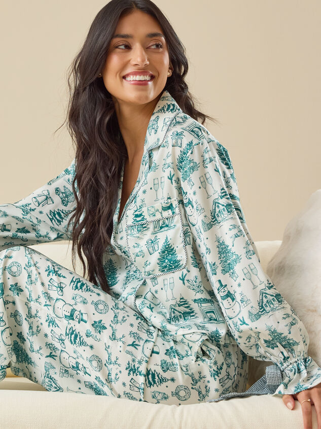 Kamila Satin Toile Sleep Top Detail 2 - TULLABEE