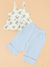 Belle Floral Top and Pant Set - TULLABEE