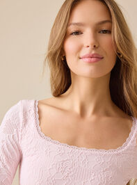 Aurelia Long Sleeve Jacquard Cami Detail 2 - TULLABEE