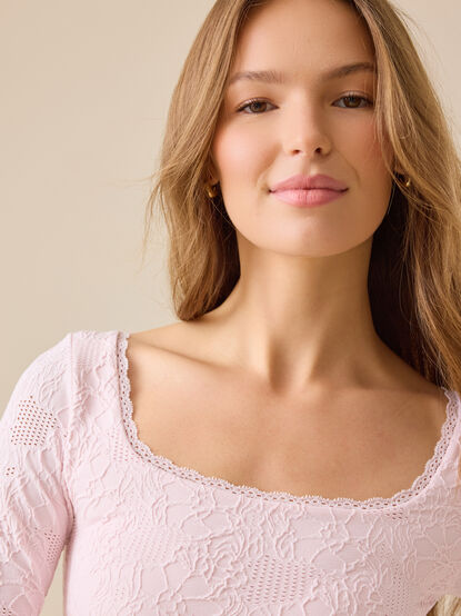 Aurelia Long Sleeve Jacquard Cami - TULLABEE
