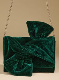 Bow Twist Velvet Clutch - TULLABEE