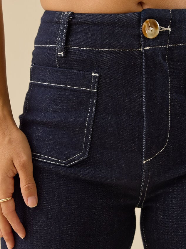 Sevyn Crop Wide Leg Jeans Detail 3 - TULLABEE